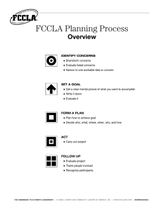 FCCLA Planning Process - Tri-County Public School of Karlstad