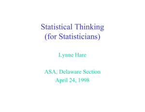 Statistical Thinking (for Statisticians)