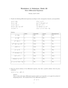 Worksheet 11 Solutions, Math 1B