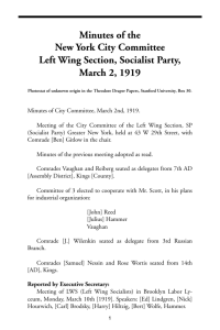 Minutes of the New York City Committee Left Wing