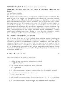 SEMICONDUCTOR II: Extrinsic semiconductor statistics (REF
