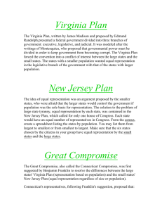Virginia Plan New Jersey Plan Great Compromise