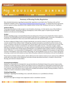 Summary of Housing Facility Regulations