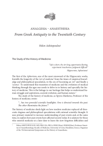 From Greek Antiquity to the Twentieth Century