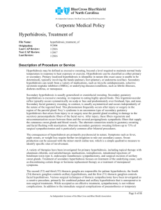 Corporate Medical Policy Hyperhidrosis, Treatment of