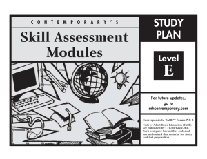 SAMs Level E Study Plan - McGraw-Hill Education | PreK-12