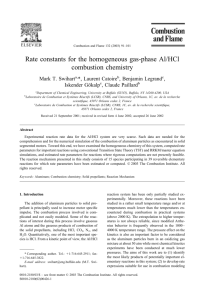 Rate constants for the homogeneous gas-phase Al/HCl