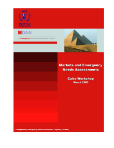 Markets and Emergency Needs Assessments: Cairo Workshop