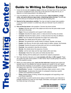 Guide to Writing In-Class Essays