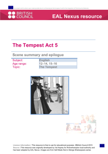 The Tempest Act 5 EAL Nexus resource