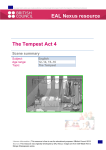 The Tempest Act 4 EAL Nexus resource