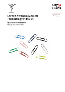 Level 2 Award in Medical Terminology (4415-01)