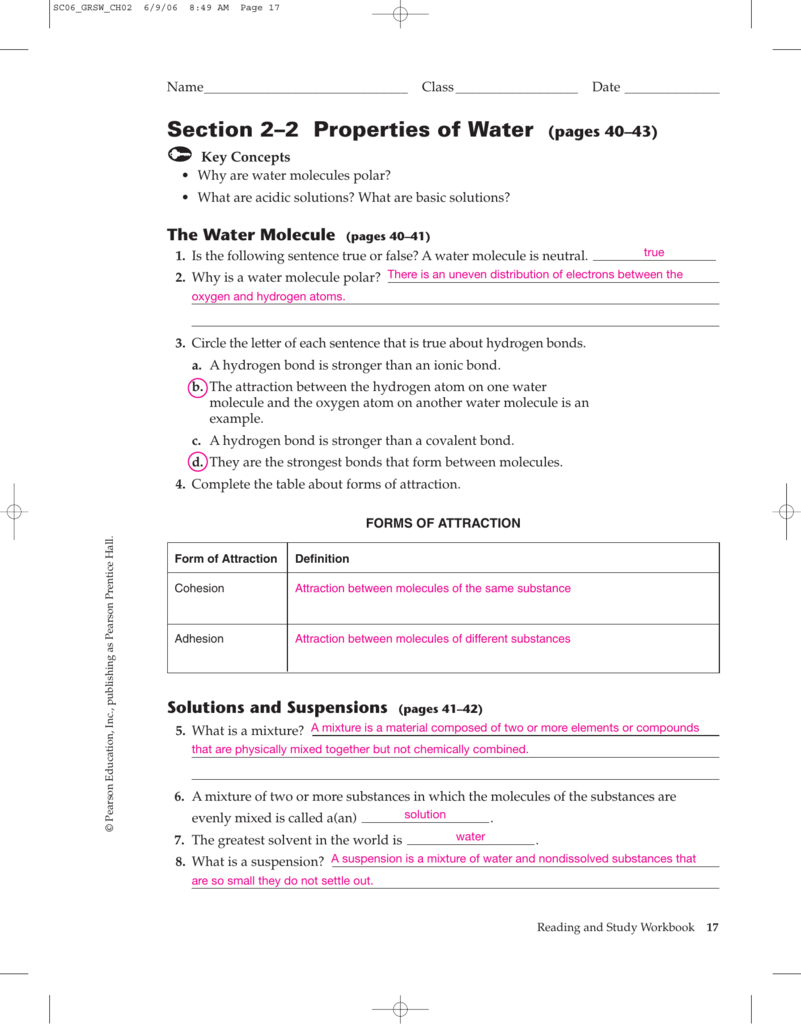 Properties Of Water Worksheet. Worksheets. Ratchasima Printable Regarding Properties Of Water Worksheet Answers