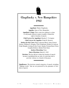 Chaplinsky v. New Hampshire 1942