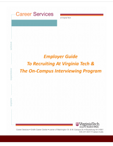 Employer Guide To Recruiting At Virginia Tech