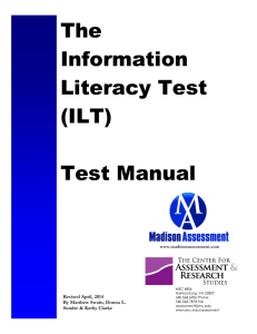 The Information Literacy Test (ILT) Test Manual