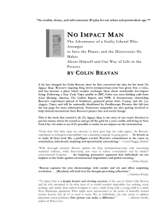 No Impact Man Book - No Impact Project