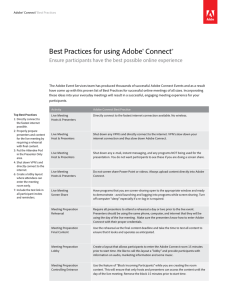 Best Practices for using Adobe® Connect®