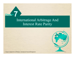 International Arbitrage And Interest Rate Parity International