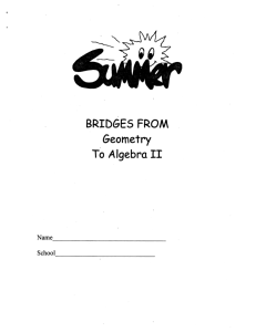 2015 Summer Bridge - Geometry to Algebra II