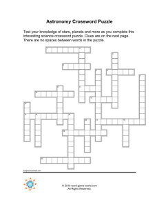 Astronomy Crossword Puzzle - Word-Game