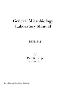 General Microbiology Laboratory Manual - Minot