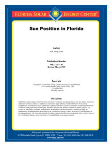 Sun Position in Florida - Florida Solar Energy Center