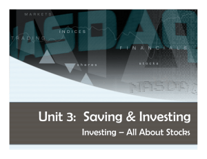 Unit 3: Saving & Investing