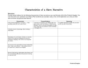 Characteristics of a Slave Narrative Chart