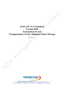 ANSI ASC X.12 Standard Version 4010 Transaction Set 214