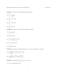 Practice Problems for Midterm 2