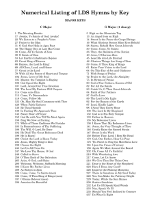 Numerical Listing of LDS Hymns by Key