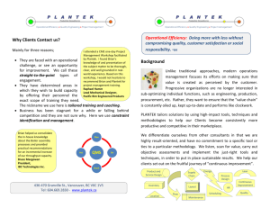 Operational Efficiency Brochure - PLANTEK Productivity Consulting