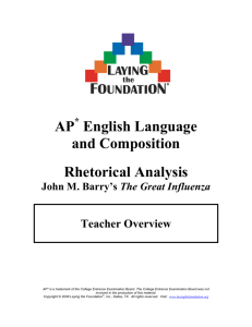 AP English Language and Composition Rhetorical Analysis