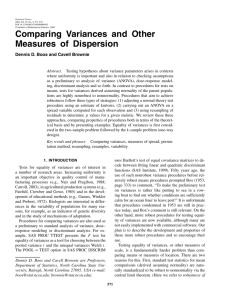 Comparing Variances and Other Measures of Dispersion