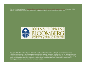 Epidemiologic Investigations - Johns Hopkins Bloomberg School of