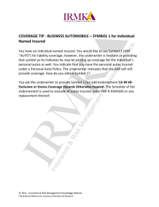 COVERAGE TIP - BUSINESS AUTOMOBILE – SYMBOL 1 for
