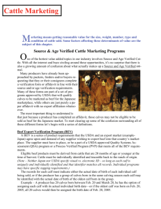 Cattle Marketing - Beef Quality Assurance Program