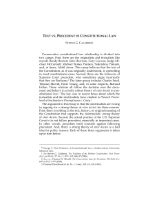 Text vs. Precedent In Constitutional Law