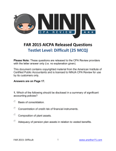 AICPA Released CPA Exam Questions FAR 2015