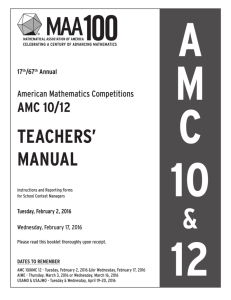 amc 10/12 teachers' manual - Mathematical Association of America