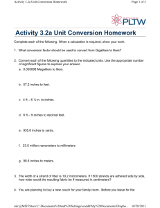 Activity 3.2a Unit Conversion Homework