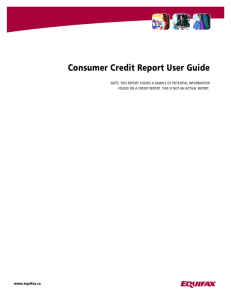 Consumer Credit Report User Guide