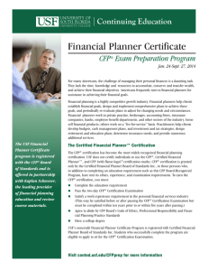 Financial Planner Certificate - USF