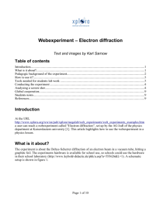 Webexperiment – Electron diffraction