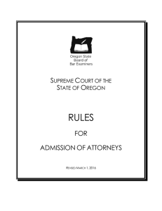 Rules for Admission of Attorneys
