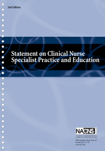 NACNS Statement on Clinical Nurse Specialist Practice and Education