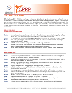 2014 cprp exam blueprint - Psychiatric Rehabilitation Association