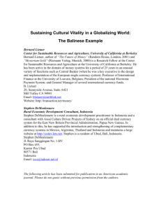 Sustaining Cultural Vitality in a Globalizing World: