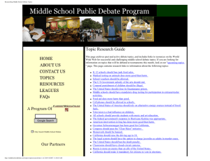 Researching Middle School Debate Topics